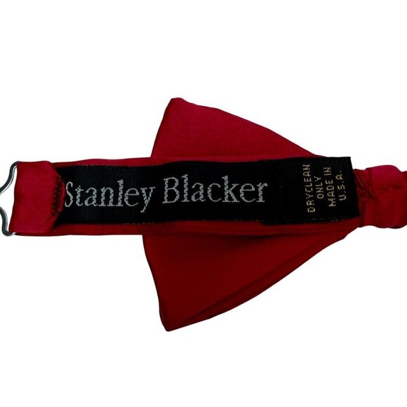 STANLEY BLACKER Cummerbund and Bow Tie Red Silk Formal Set - Picture 5 of 11